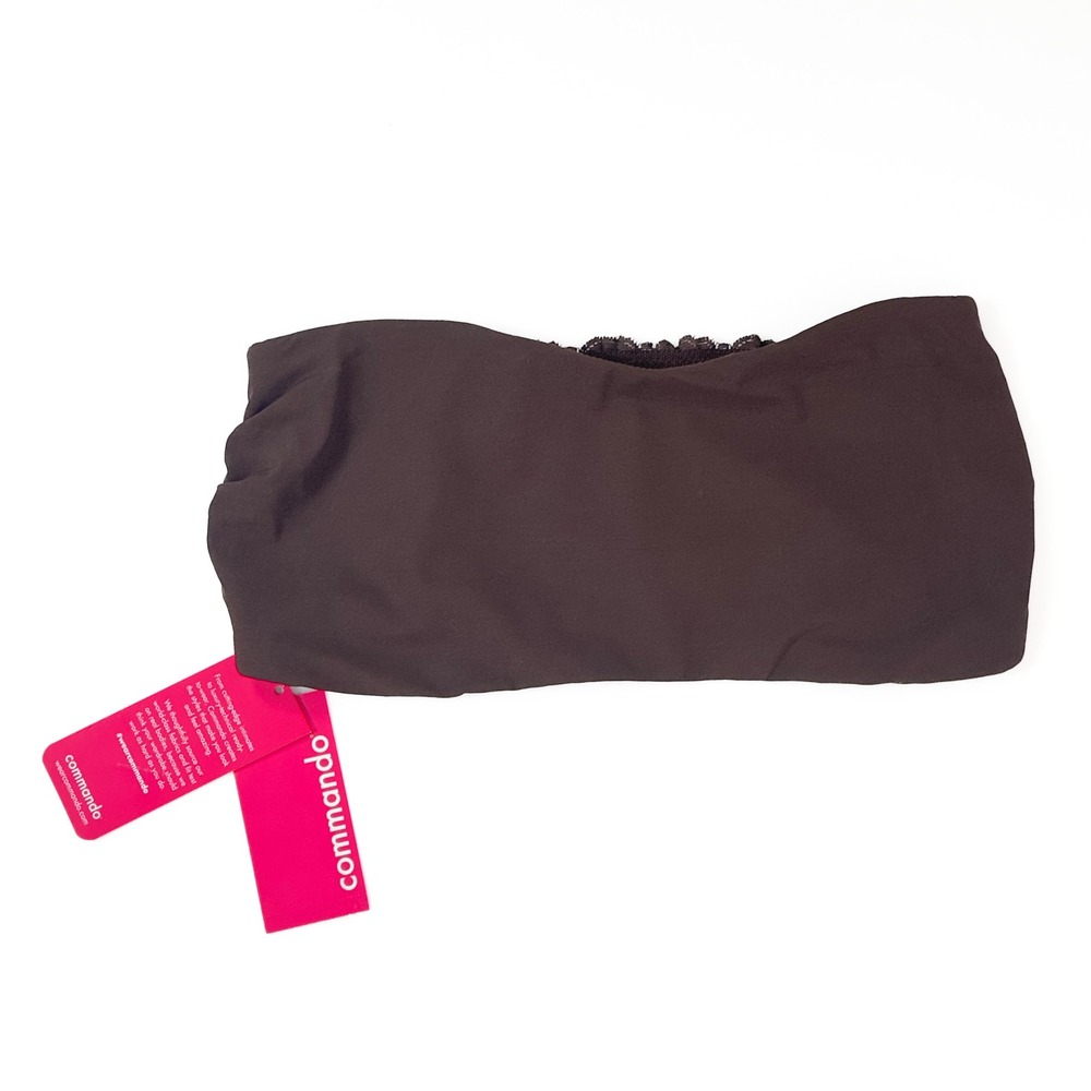 Commando Double Take Bandeau‎ Bra Lace Trim Comfort  Brown Strapless M/L